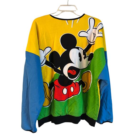 Walt Disney World Parks Mickey Reversible Pullover Sweater Multicolor Size M/L - Picture 1 of 8